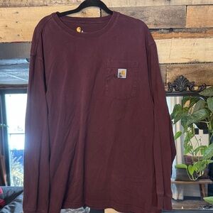 Carhartt Burgundy Long Sleeve Tee